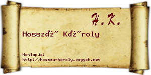 Hosszú Károly névjegykártya