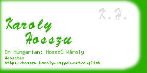 karoly hosszu business card